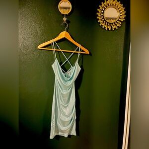 Light Blue Shimmery Mini Dress